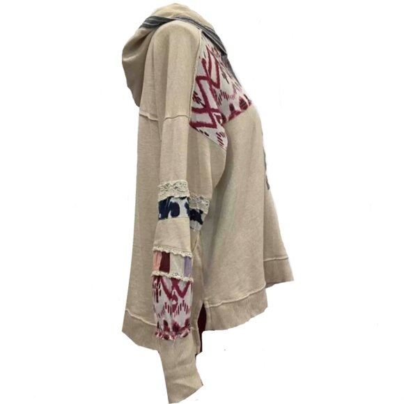 Brand New by Anthropologie Pilcro Crafted Button-Front Hooded Pullover Top - Picture 9 of 11